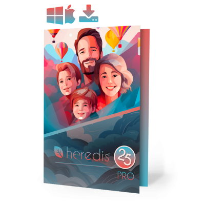 Coffret Heredis Pro Windows & Mac : Généalogie